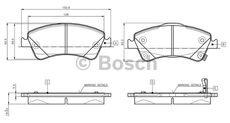 BOSCH ÖN FREN BALATASI TOYOTA AVENSİS/VERSO 2009 >