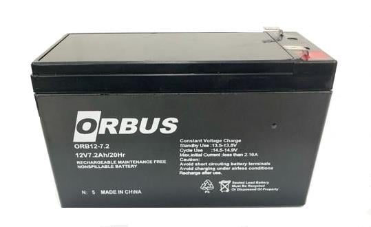 ORBUS 12V 7.2 AH AKÜ KURU TİP (BÜYÜK FİŞLİ) (150*65*90) (2.2 KG) TSE'Lİ