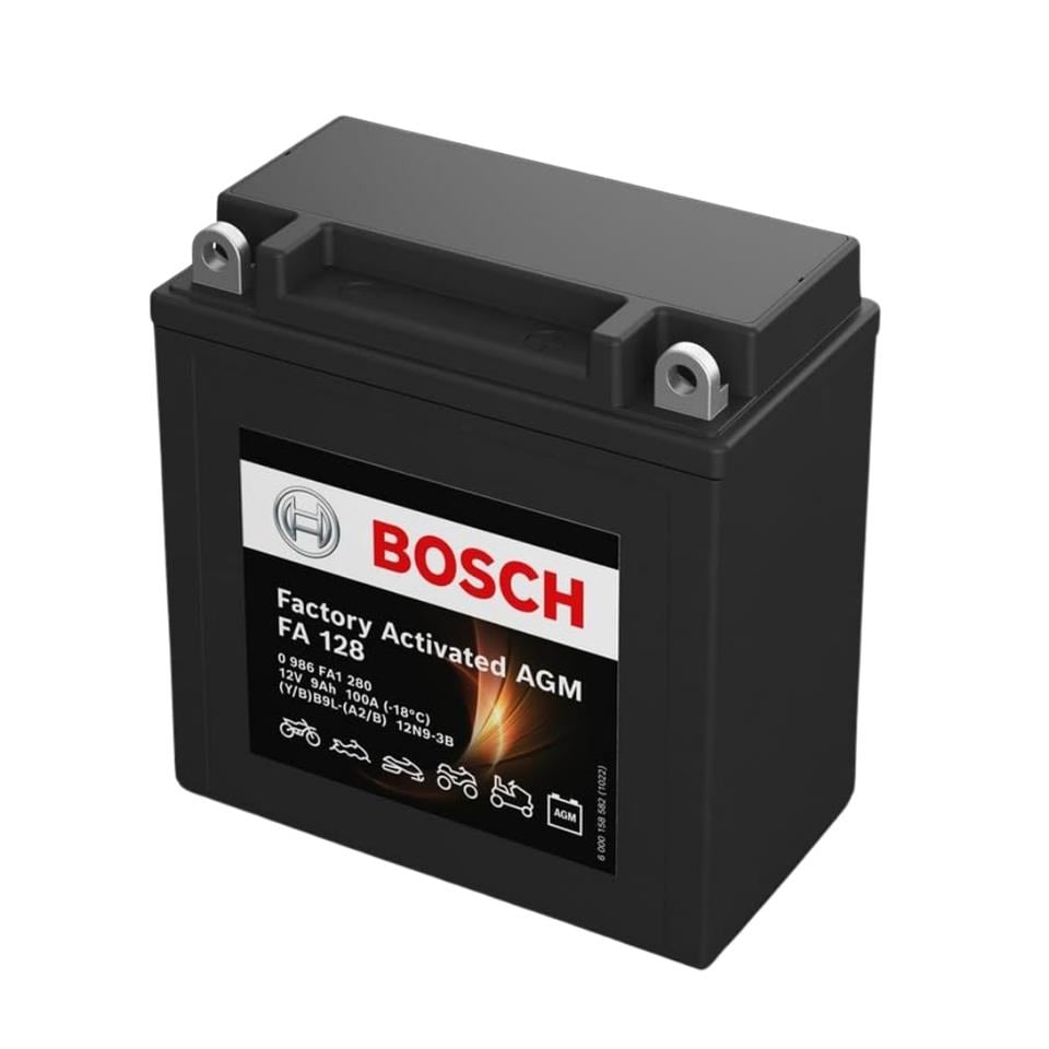 BOSCH 12V 9 AH MOTOSİKLET AKÜSÜ AGM 100 A (EN) (135*75*139) (YB9L-A2) (YB9L-B) (12N9-3B) (FA128) -/+