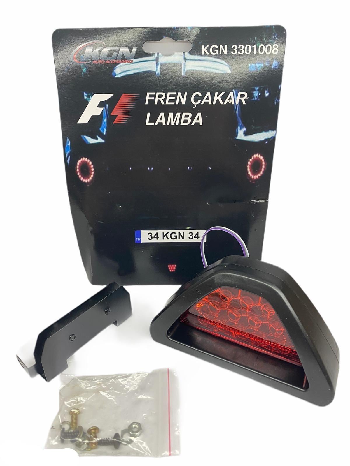12V LEDLİ ÜÇGEN İLAVE STOP LAMBASI ÇAKARLI VE DÜZ (KIRMIZI) FERRARI TİP