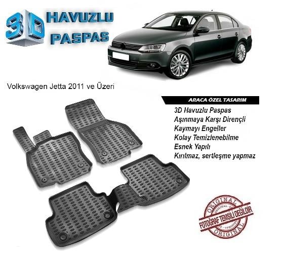3D ARAÇ PASPASI (SİYAH) (4 PARÇA) VW JETTA 2011 > 