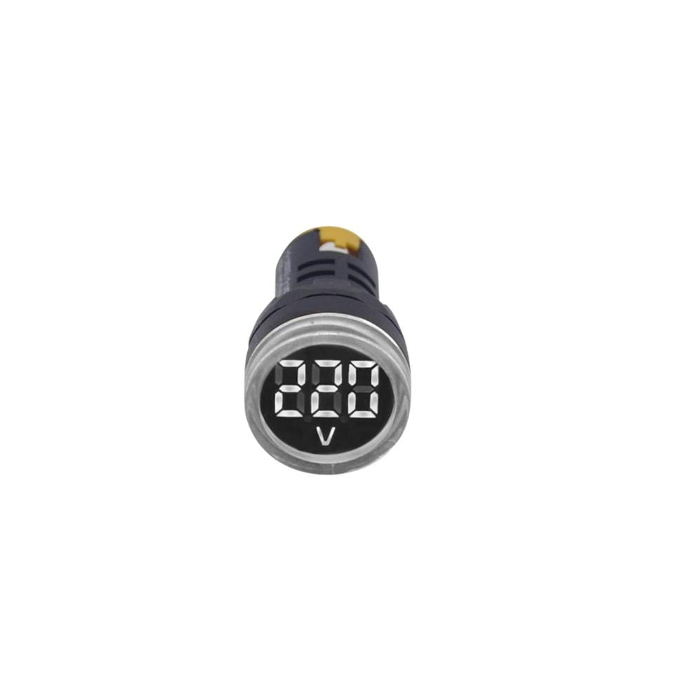 24V-550V DİJİTAL VOLTMETRE (LEDLİ) (22/29.5 MM) BEYAZ