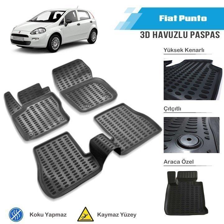 3D ARAÇ PASPASI (SİYAH) (4 PARÇA) FIAT PUNTO