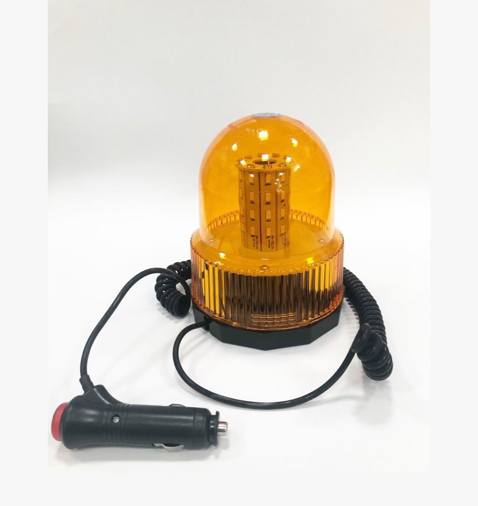 DEMMON 12V-24V ÇAKAR TEPE LAMBA 50 LEDLİ MIKNATISLI ÇAKMAK FİŞLİ SARI (120*145 MM)