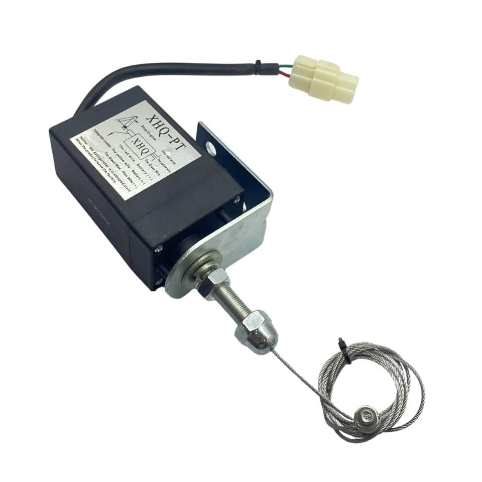 24V STOP SELENOİDİ (HALATLI) (3 FİŞ) (İTMELİ) JENERATÖR-MARİN