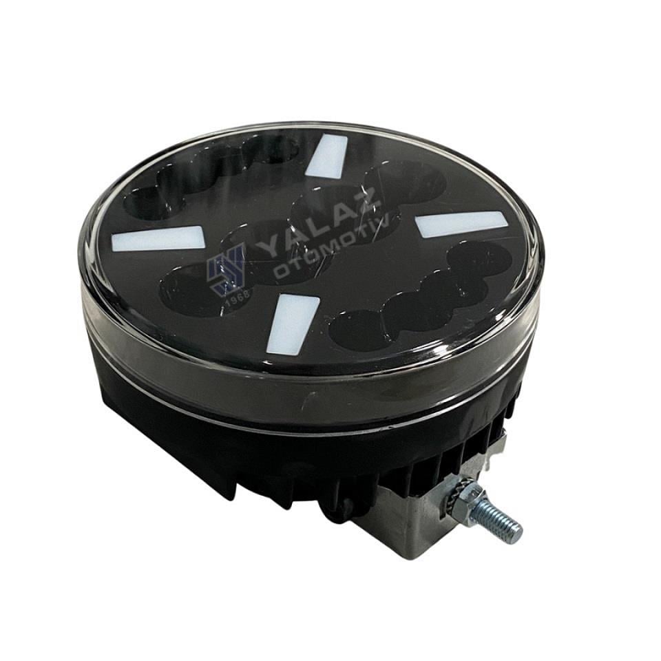 12V-24V LED LAMBA OFF-ROAD YUVARLAK (182*69 MM) (SİYAH) LEDLİ SARI-BEYAZ