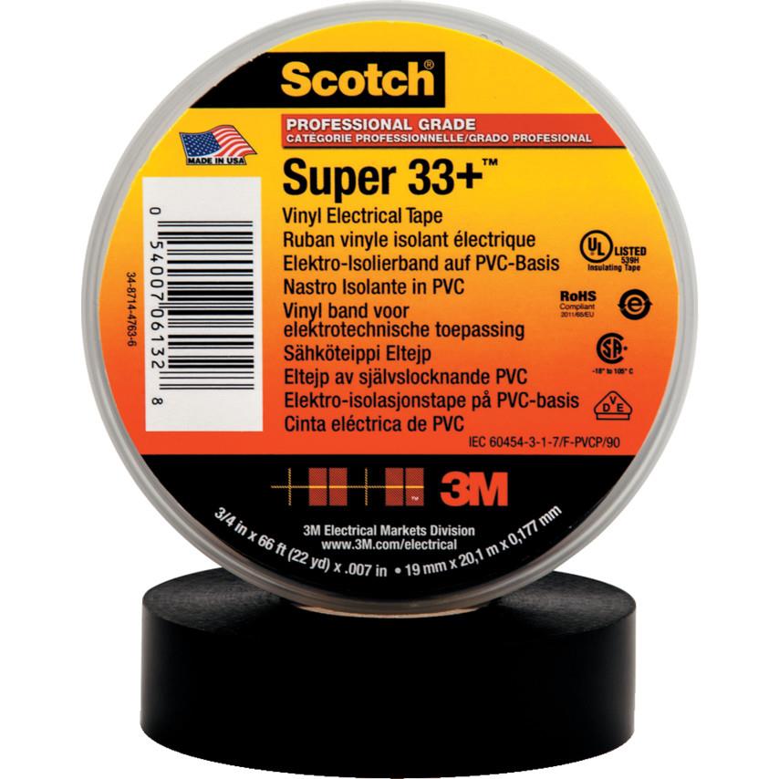 3M İZOLE BANT (YANMAZ) (SCOTCH SÜPER 33+) 19 MM SİYAH