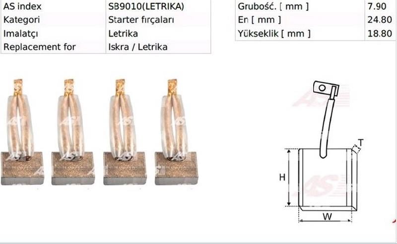 12V MARŞ KÖMÜRÜ ISKRA TİPİ (4 AD)