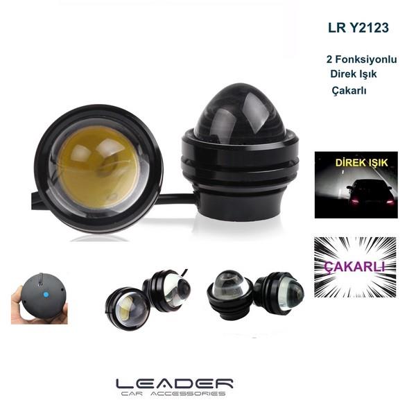 12V LAMBA YUVARLAK MERCEKLİ COB LEDLİ 30W FONKSİYONLU ÇAKARLI (UNIVERSAL) BEYAZ 39 MM (2 AD)