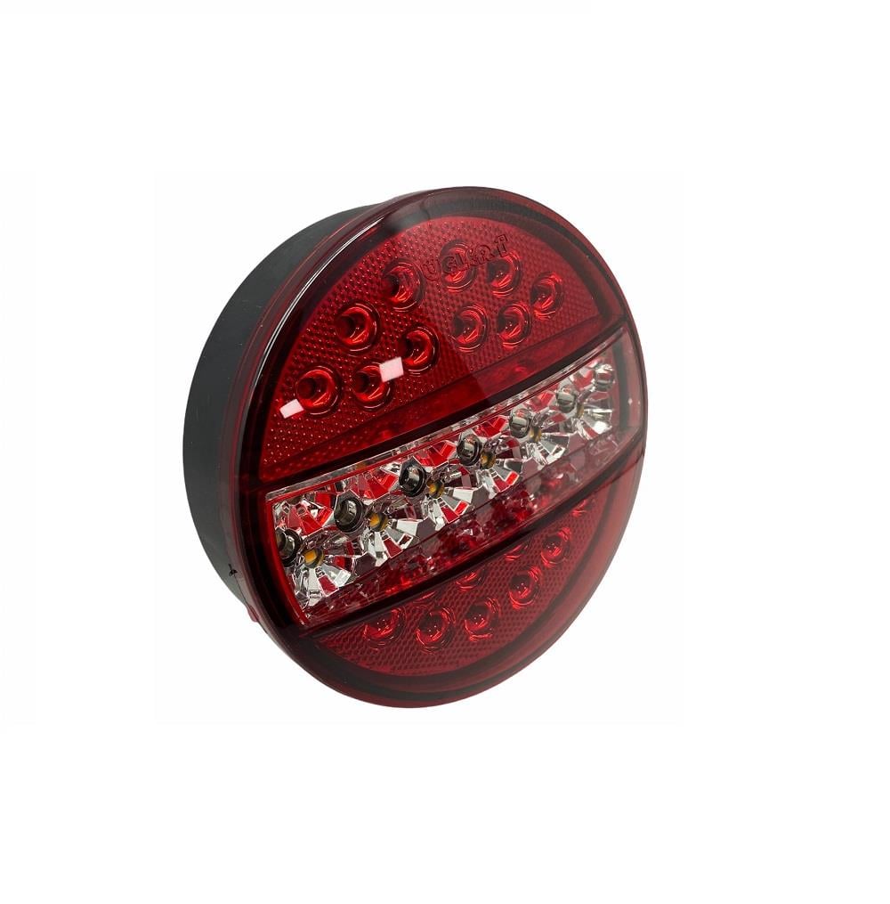 12V STOP LAMBASI YUVARLAK (LEDLİ) (4 FONKSİYONLU) (KIRMIZI-BEYAZ) (140*60 MM)