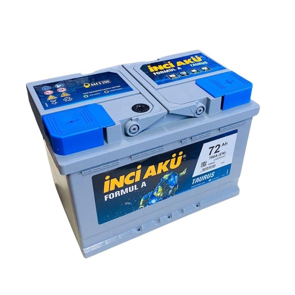 İNCİ 12V 72 AH AKÜ FORMUL A TAURUS 700 A (EN) (278*175*190) (TIRNAKSIZ)