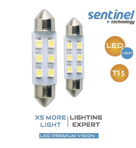 12V SOFİT AMPUL 6 LEDLİ BEYAZ (39 MM) (2 AD)