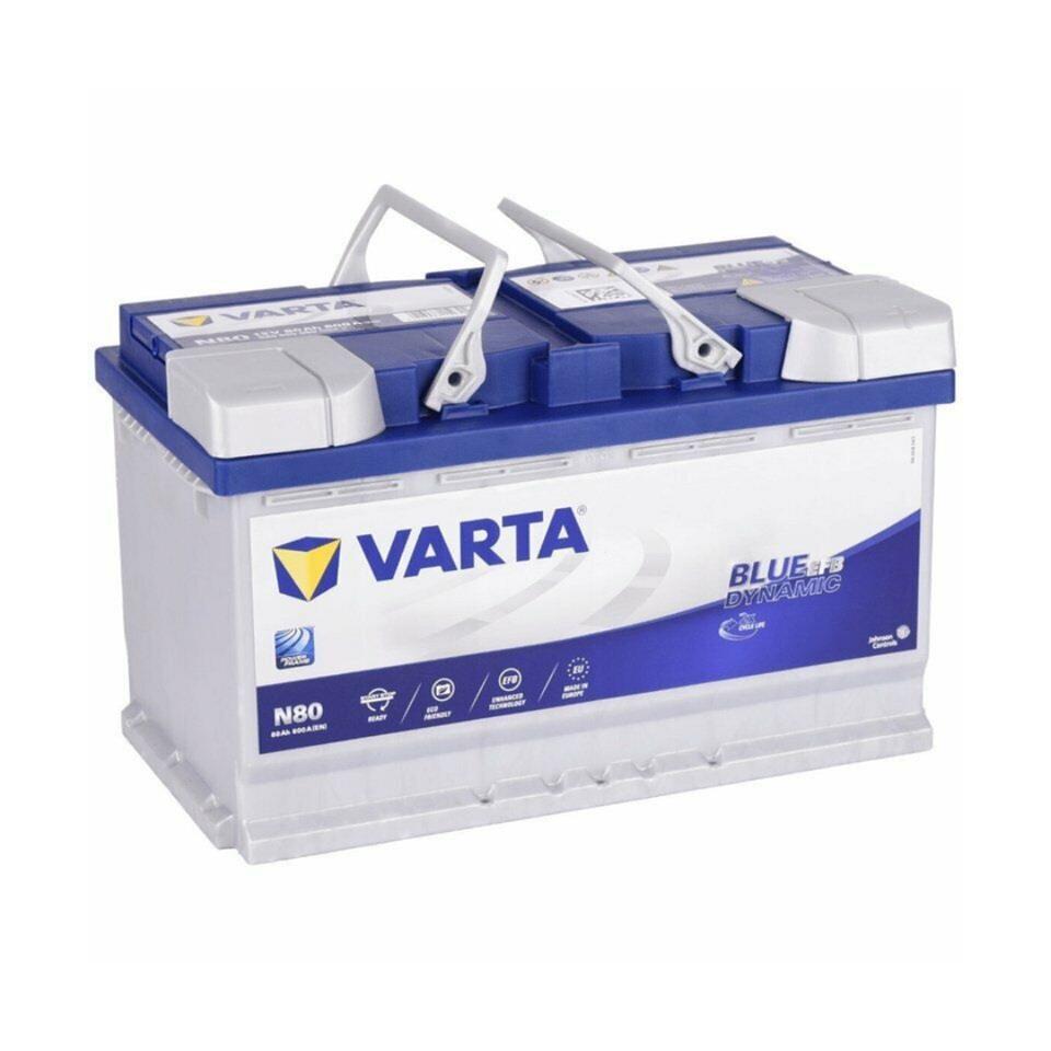 VARTA 12V 80 AH AKÜ EFB BLUE DYNAMIC CCA 730 A (EN) (START-STOP) (315*175*190)