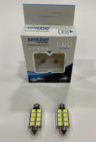 12V SOFİT AMPUL 8 LEDLİ BEYAZ (39 MM) (2 AD)