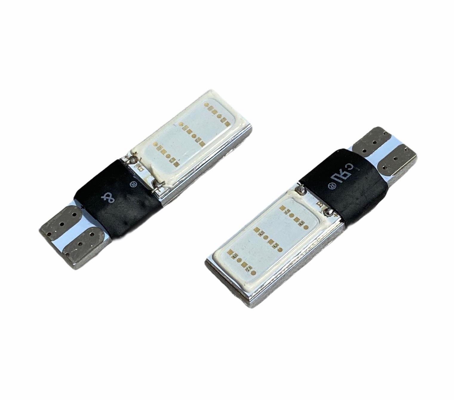 12V DİPSİZ AMPUL 2 LEDLİ T10 ÇAKARLI (FONKSİYONLU) (MAVİ-KIRMIZI) (2 AD)