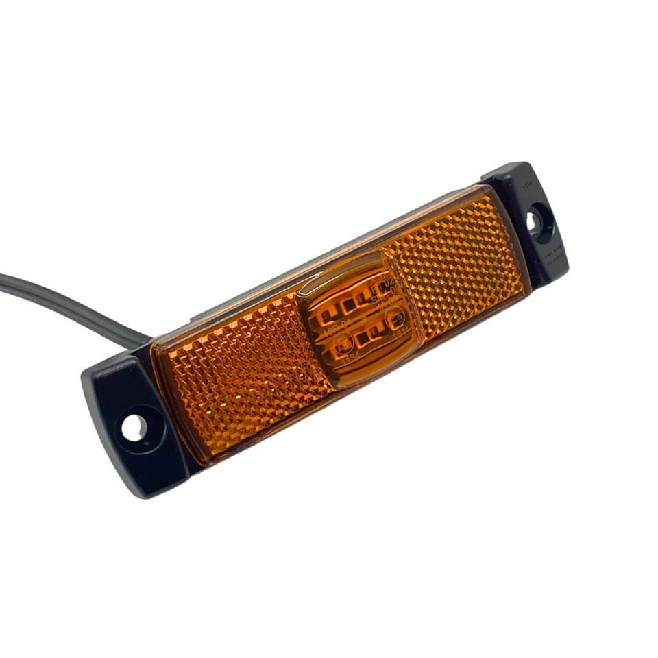 FRISTOM 12V-24V YAN İKAZ LAMBASI (SİDE MARKER) LEDLİ SARI KRONE TİP DORSE (130*32 MM) E9