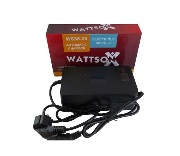 WATTSON 36V ELEKTRİKLİ BİSİKLET ŞARJ REDRESÖRÜ (AKÜ ŞARJ CİHAZI) OTOMATİK 2.8 A (17 AH-24 AH) 