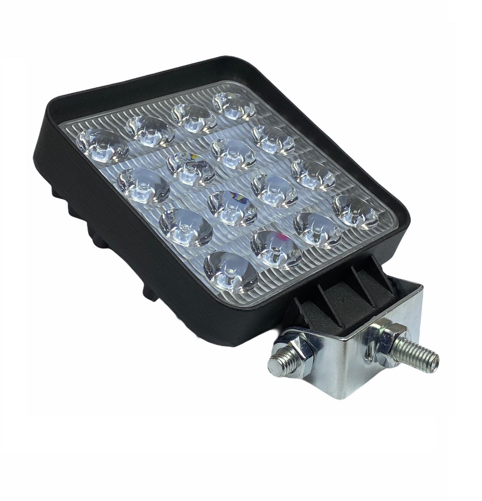 12V-80V ÇALIŞMA LAMBASI KARE (16 X 3W POWER LEDLİ) (-40°C+120°C) (108*108 MM) IP67
