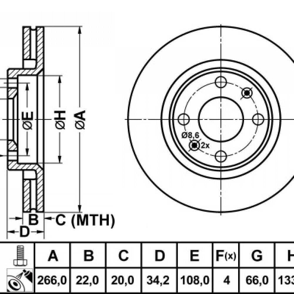 DELPHI FREN AYNASI (DİSKİ) (HAVA KANALLI) ÖN PEUGEOT/CITROEN (2 AD)