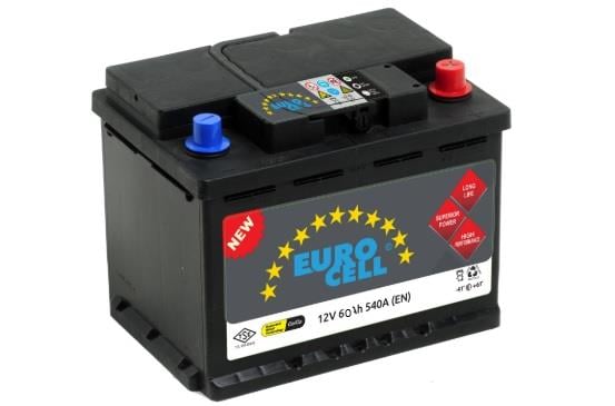 EUROCELL 12V 60 AH AKÜ 540 A (EN) (242*175*175) (ALÇAK)