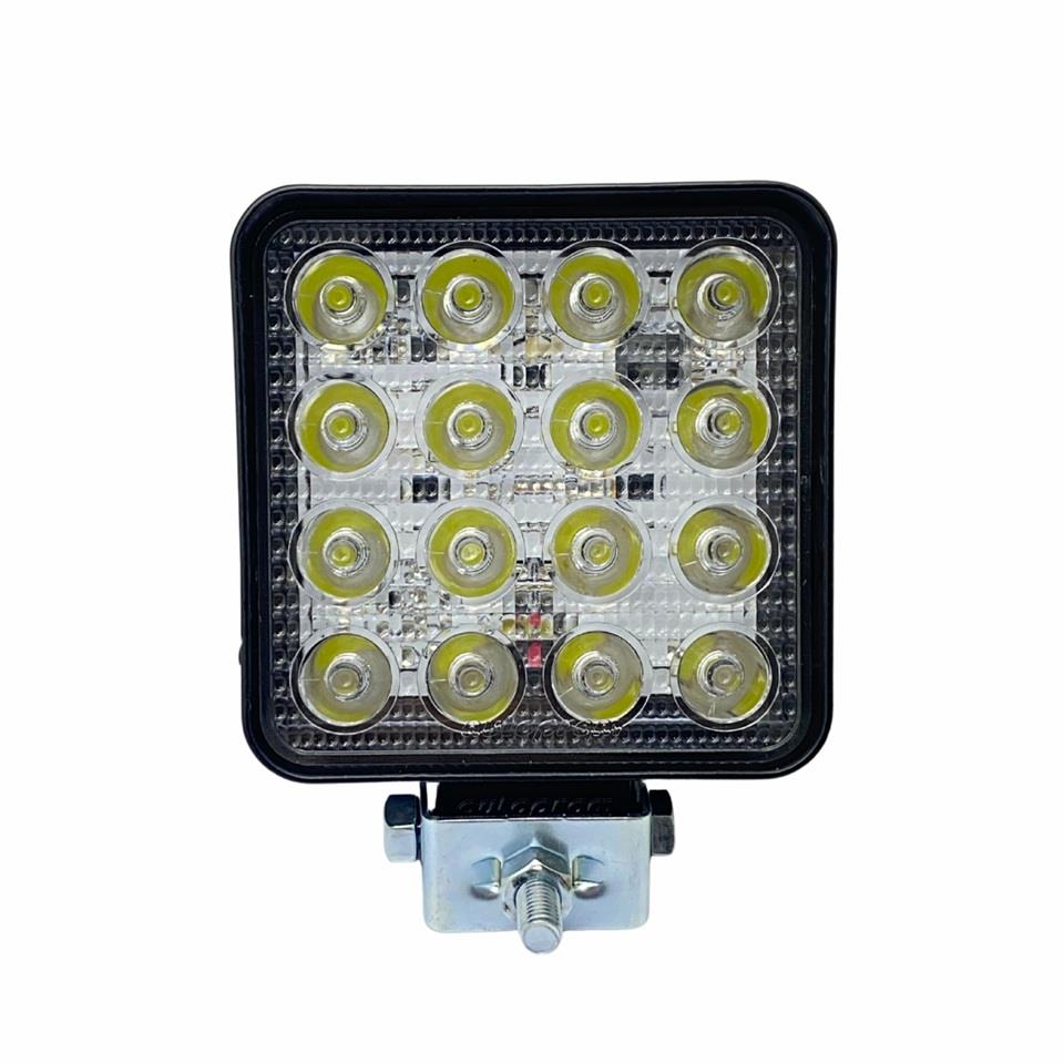 10V-80V ÇALIŞMA LAMBASI KARE (16 X 3W POWER LEDLİ) (107*107*49 MM)