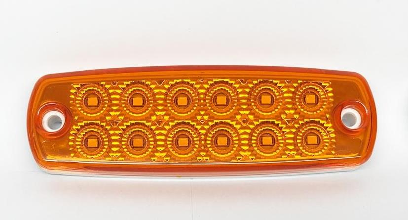 12V-24V İKAZ LAMBASI ÇAKARLI 12-LEDLİ SARI (125*43 MM)