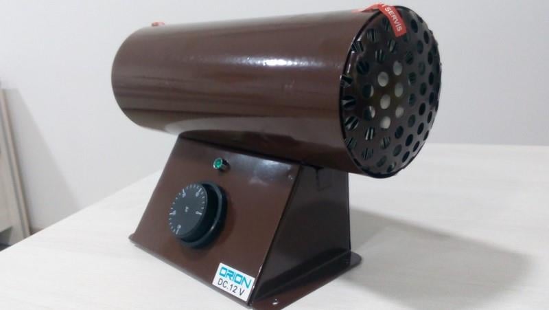 12V KABİN ISITICISI YUVARLAK (11 A-4 A) (FANLI-TERMOSTATLI) KAHVERENGİ