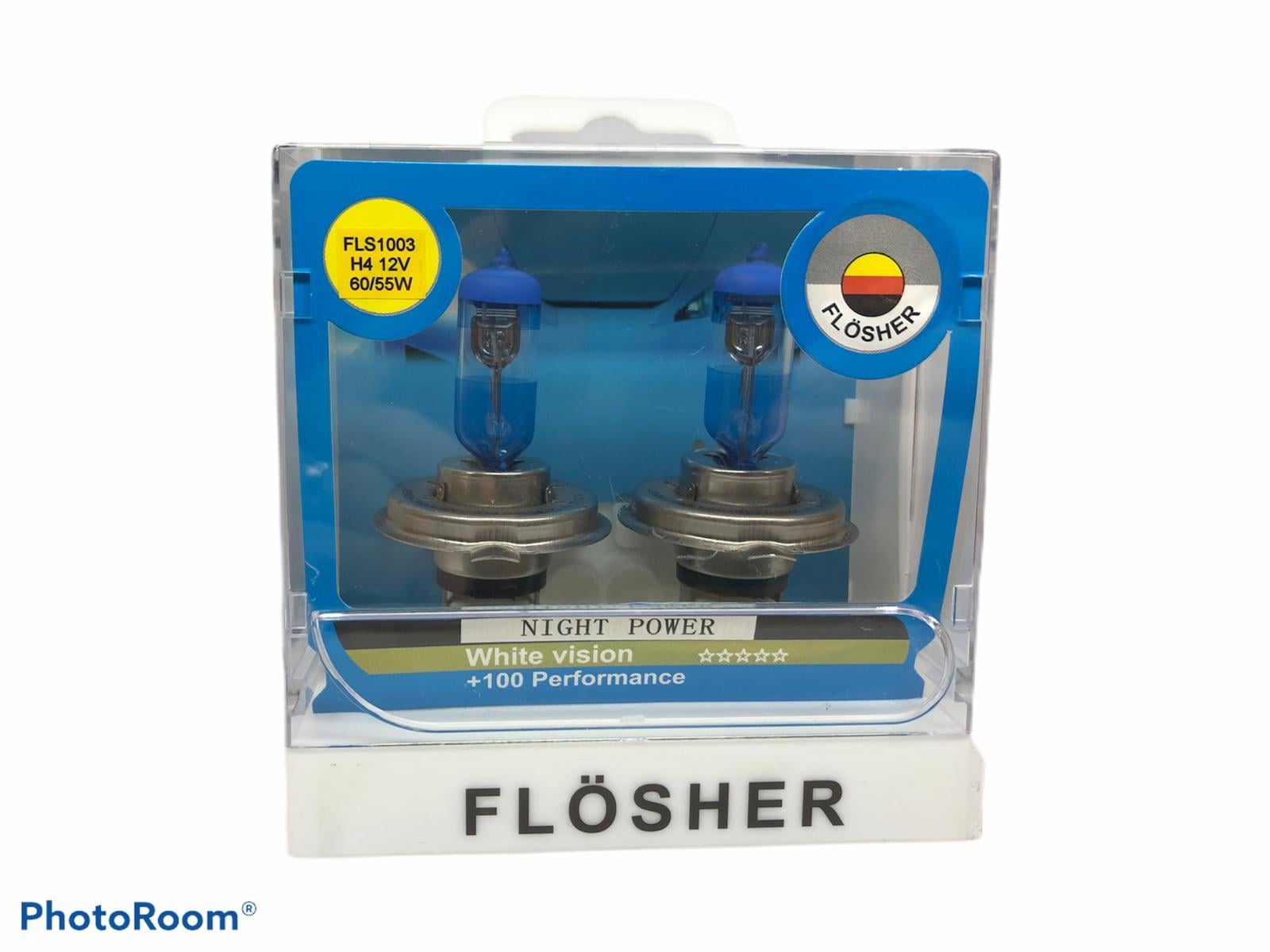 FLOSHER 12V H4 AMPUL 60/55W NIGHT POWER %100 FAZLA IŞIK (2 AD)