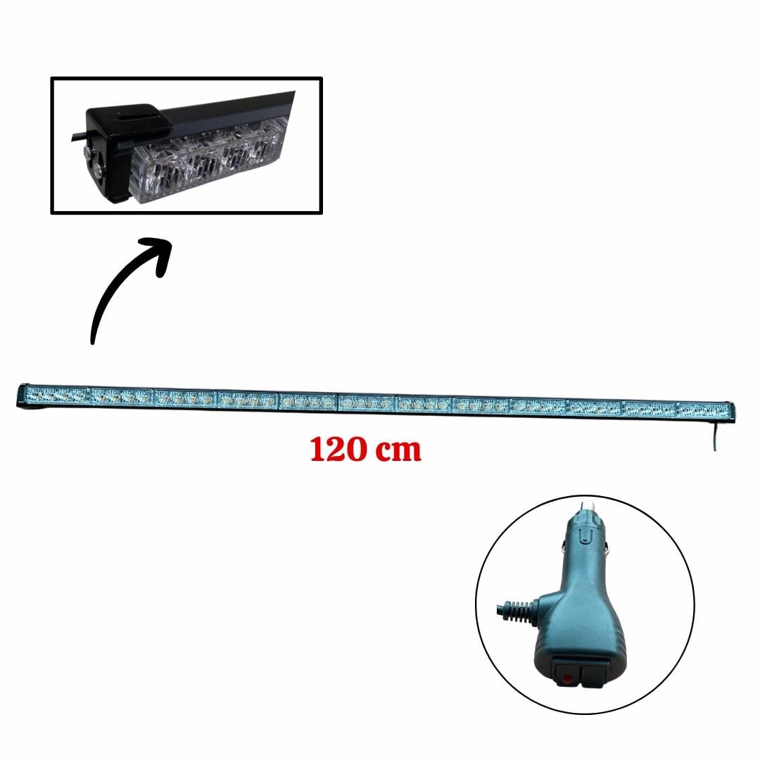 12-24V LED BAR OFF-ROAD SARI ÇAKARLI (ÇAKAR TEPE LAMBA) (120 CM)