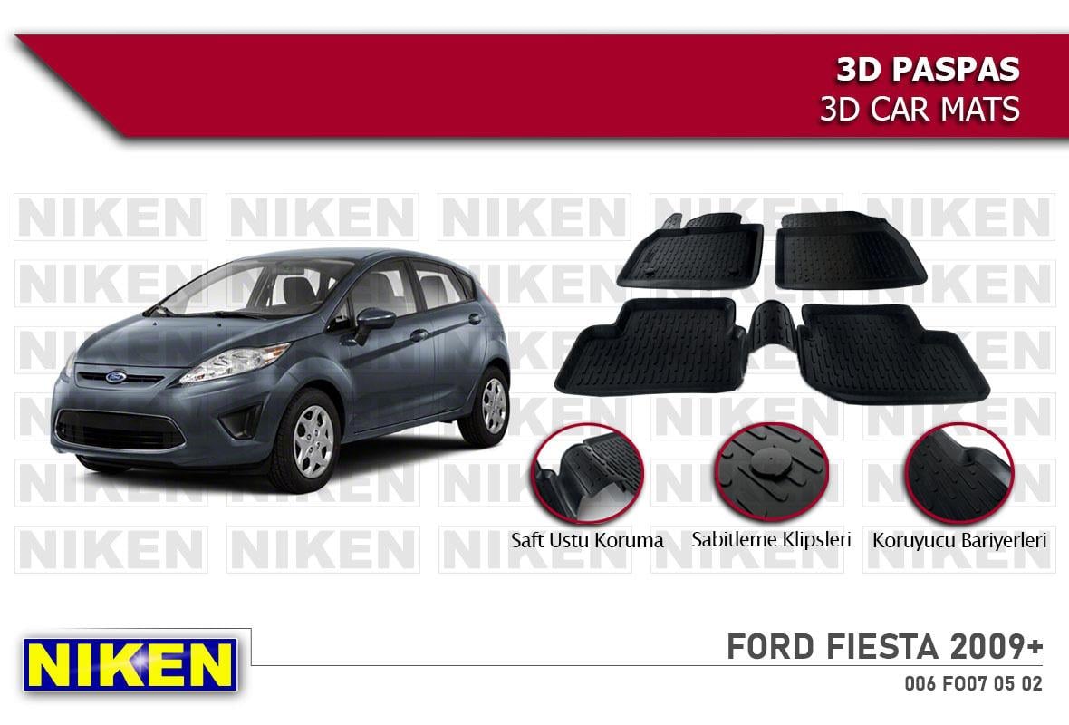 3D ARAÇ PASPASI (SİYAH) (4 PARÇA) FORD FIESTA 2009 > 