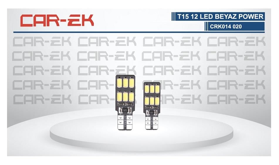 12V DİPSİZ AMPUL T10/T15 (16W) (12 LEDLİ) BEYAZ (2 AD)