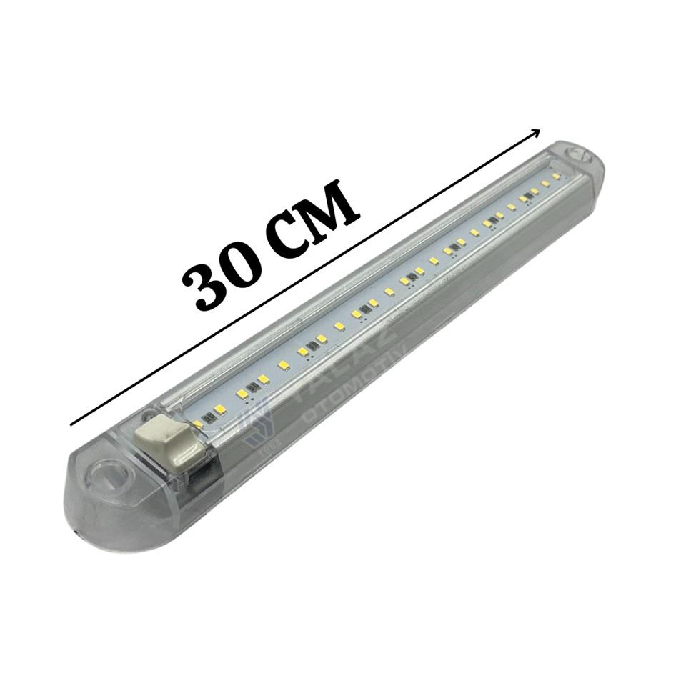 SANEL 12V-24V TAVAN LAMBASI ANAHTARLI (24 LEDLİ) BEYAZ 30 CM