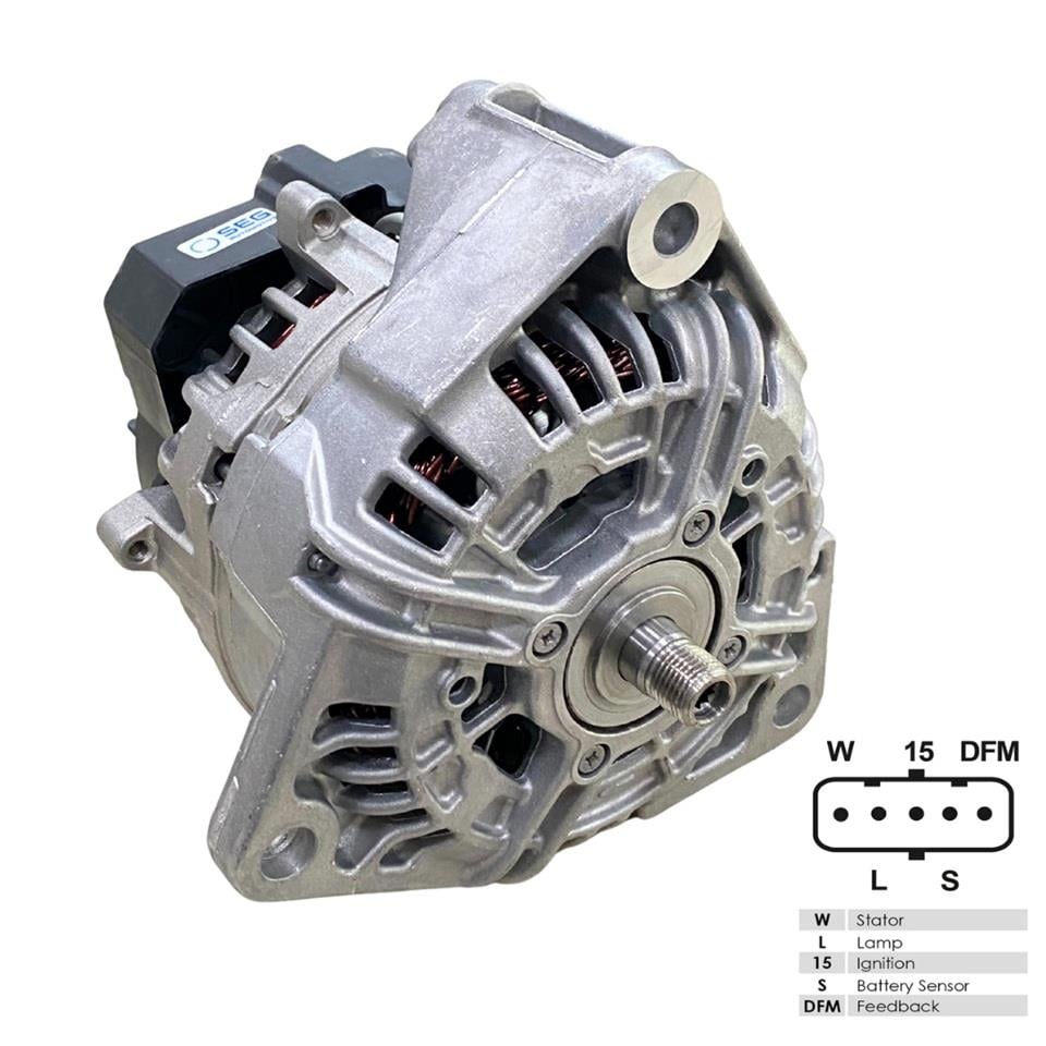 SEG 24V ALTERNATÖR DİNAMO 100 A (5 FİŞ SOKETLİ) (W-L-15-S-DFM) MERCEDES AXOR/VARIO/ACTROS 2003 >