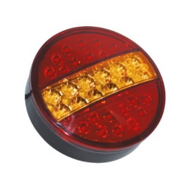 24V STOP LAMBASI YUVARLAK (LEDLİ) (3 FONKSİYONLU) (KIRMIZI-SARI) (140*60 MM)