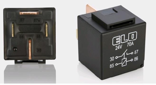 24V RÖLE 4 UÇLU 70 A (2 UÇ KÜÇÜK / 2 UÇ BÜYÜK) (6.3 MM / 9.5 MM) (30-85-86-87)