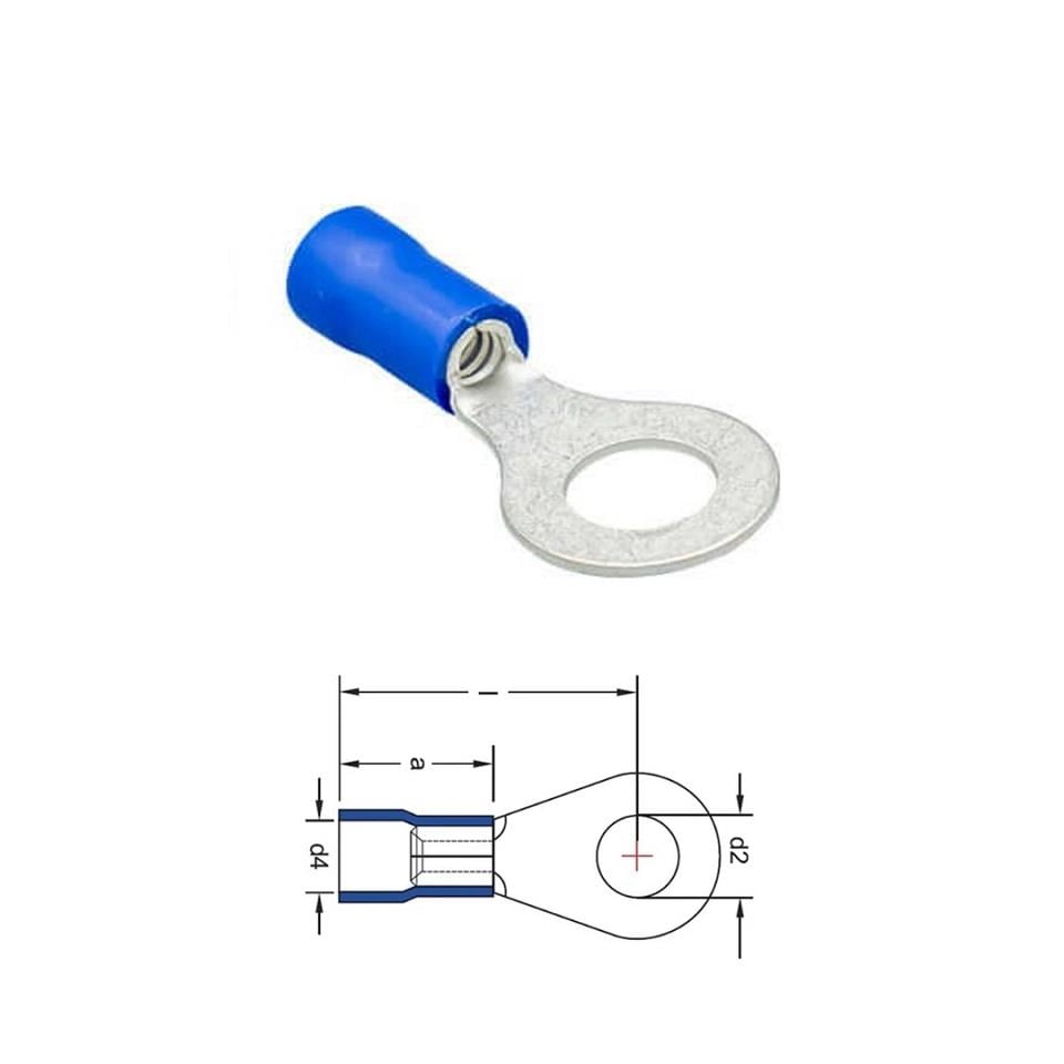 KABLO UCU İZOLELİ (MAVİ) (1.5-2.5 MM KABLO UYUMLU) (DELİK ÇAPI:5 MM)