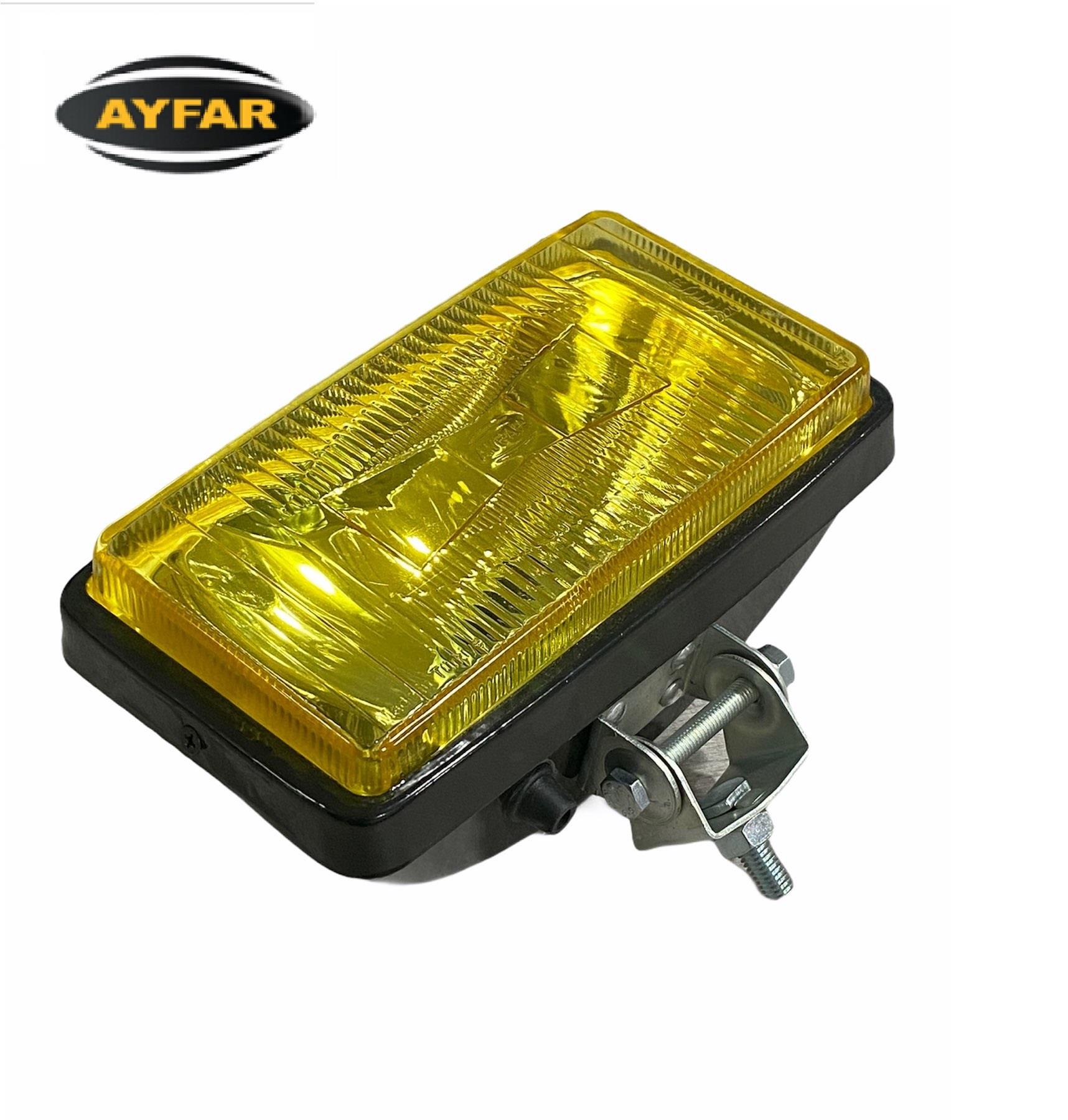 AYFAR SİS LAMBASI DİKDÖRTGEN BÜYÜK SARI METAL (KAPAKSIZ) (DESENLİ CAM) (223*127*96 MM)