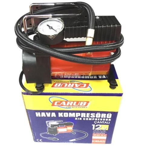 12V LASTİK ŞİŞİRME HAVA KOMPRESÖRÜ METAL IŞIKLI 150 psi (KIRMIZI)