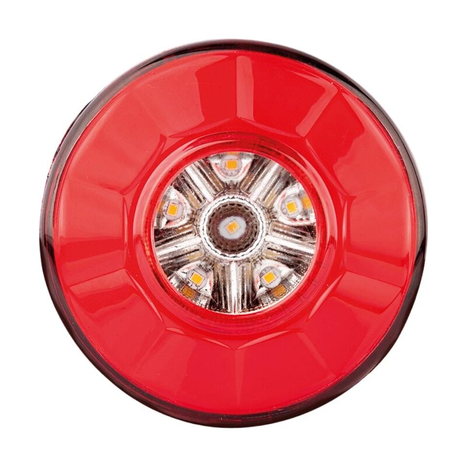 12V-24V STOP LAMBASI YUVARLAK (LEDLİ) (3 FONKSİYONLU) (KIRMIZI-BEYAZ) (110*36 MM) 