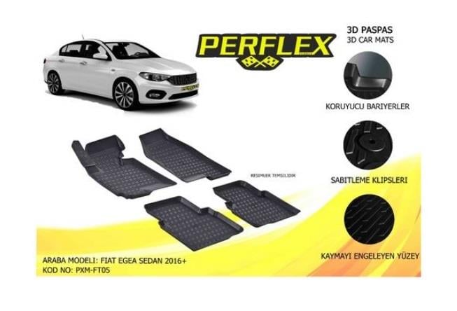 3D ARAÇ PASPASI (SİYAH) (4 PARÇA) FIAT EGEA SEDAN 2016 > 