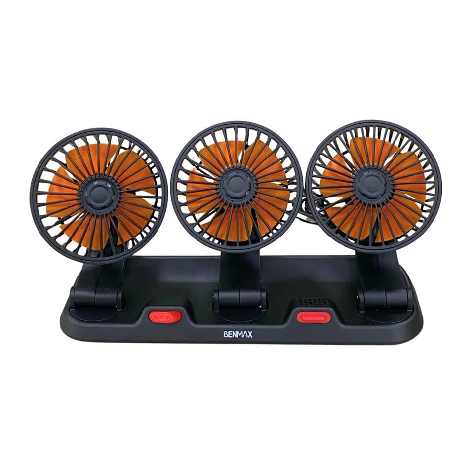 12V VANTİLATÖR 4 '' (ÇAKMAK FİŞLİ) (TORPİDO ÜSTÜ) (ÇİFT DEVRE) (360° AYARLANABİLİR) (255*110*140 MM)