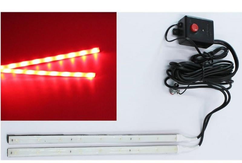 12V ELASTİK BAND LED KIRMIZI 4-FONKSİYONLU ÇAKARLI 25 CM (2 AD)