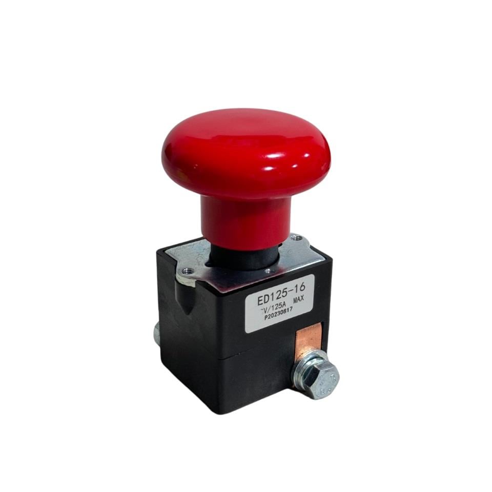 48V ELEKTRİKLİ ACİL STOP BUTONU 125 A İTMELİ-ÇEKMELİ