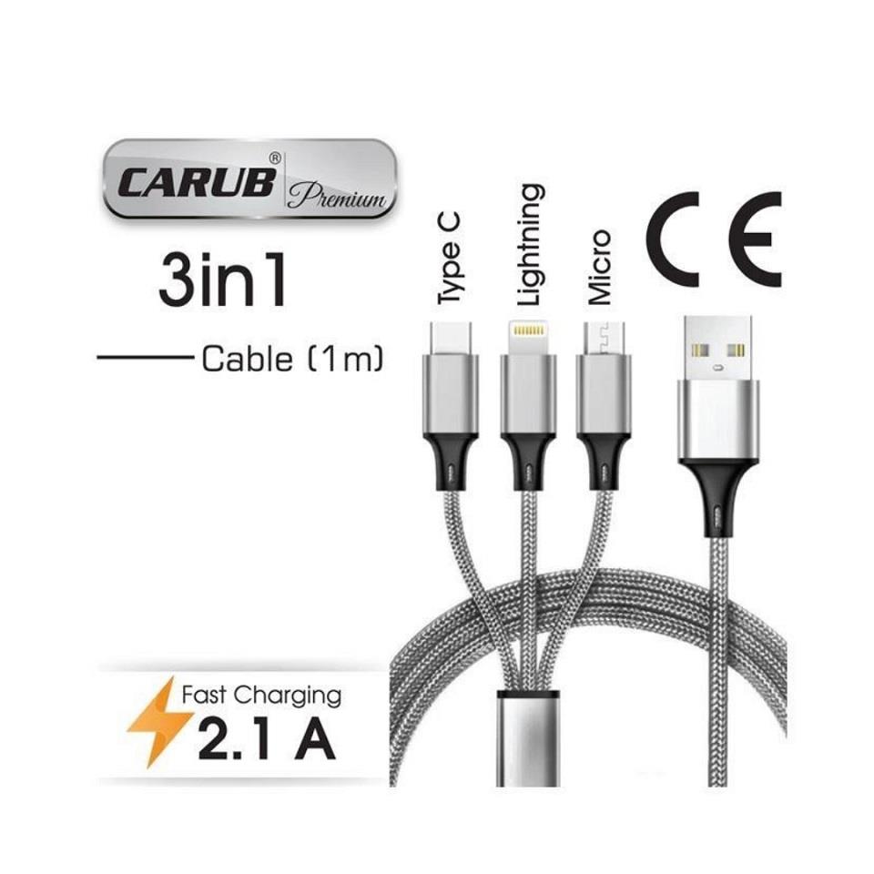 TELEFON ŞARJ KABLOSU ÇOKLU UÇ (USB) (1 MT)