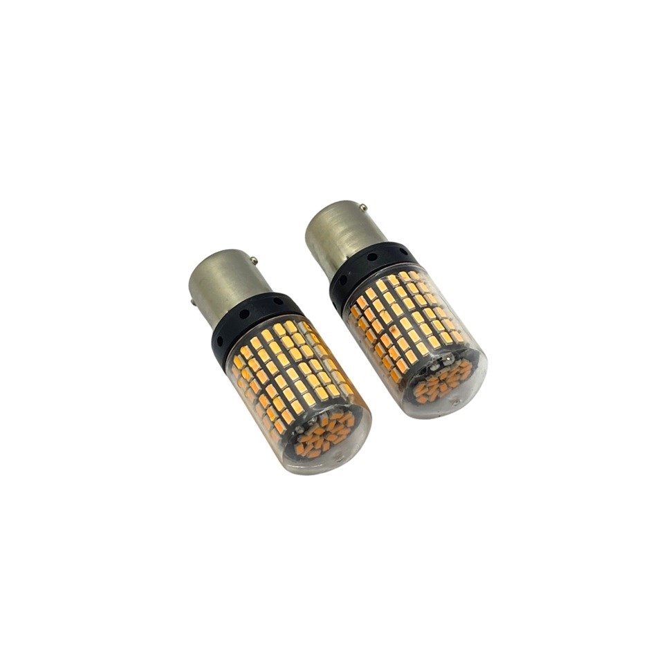 12V 93 AMPUL 144 LEDLİ SARI DÜZ TIRNAK (BA15s) (2 AD)