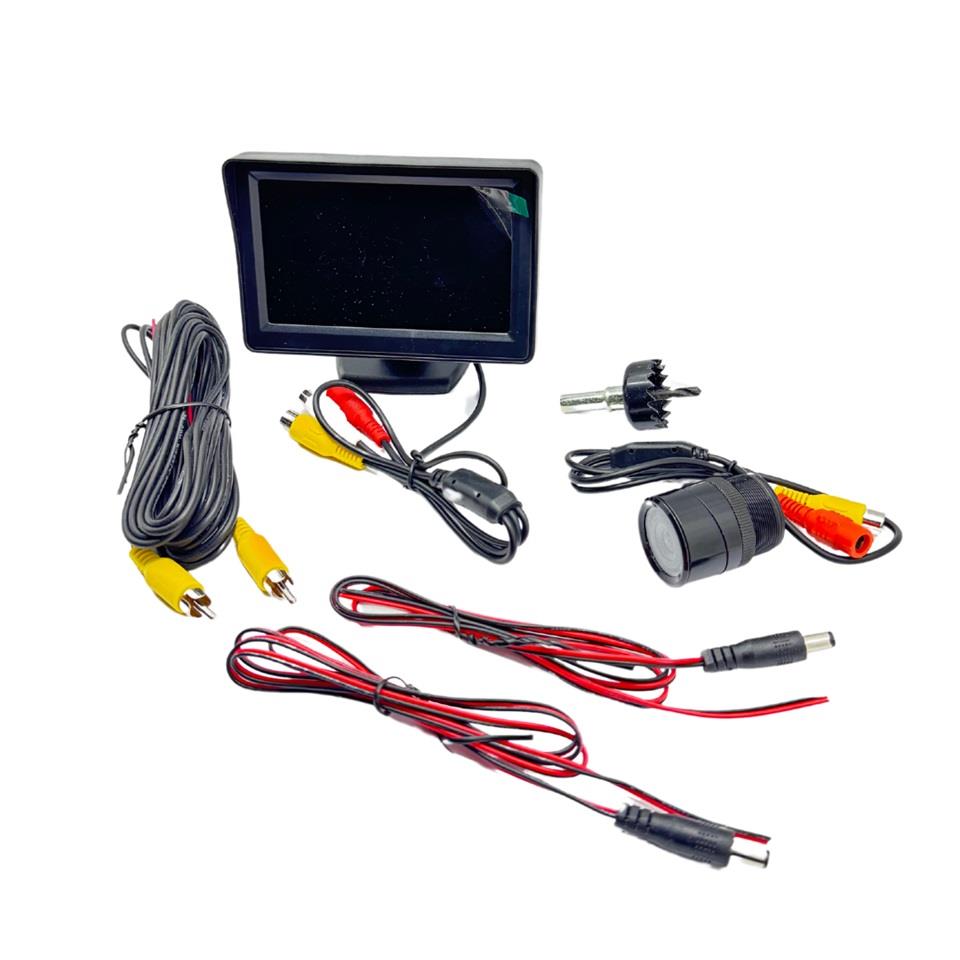 12V ARAÇ İÇİ LCD EKRAN (4.3 '') + (GECE GÖRÜŞLÜ KAMERA 28 MM)