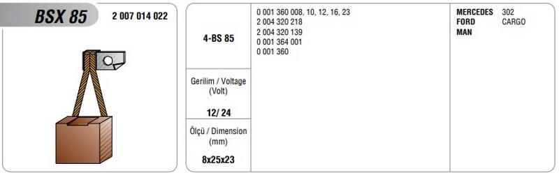 SCHUNK 24V MARŞ KÖMÜRÜ MAKO TİPİ FORD CARGO (4 AD)