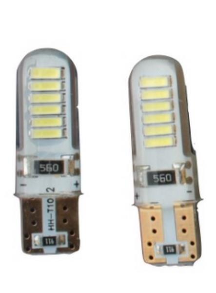 12V DİPSİZ AMPUL T10 12 LEDLİ  SİLİKONLU BEYAZ (2 AD)