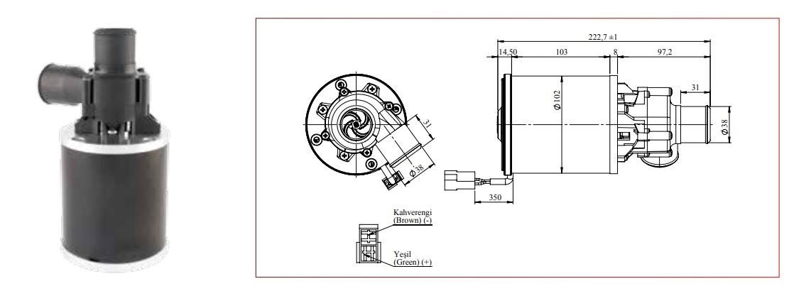 KORMAS 24V SANTRİFÜJ DEVİRDAİM SU POMPASI BÜYÜK TİP (6000 LT/H) (38 MM)