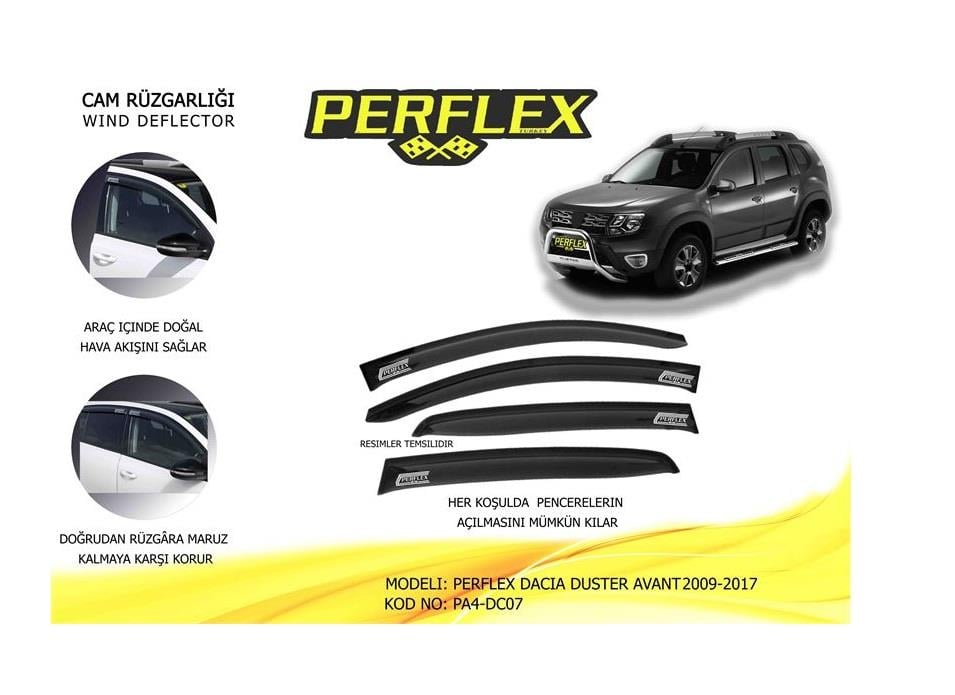 PERPLEX CAM RÜZGARLIĞI DACIA DUSTER 2009-2017 (4 AD)
